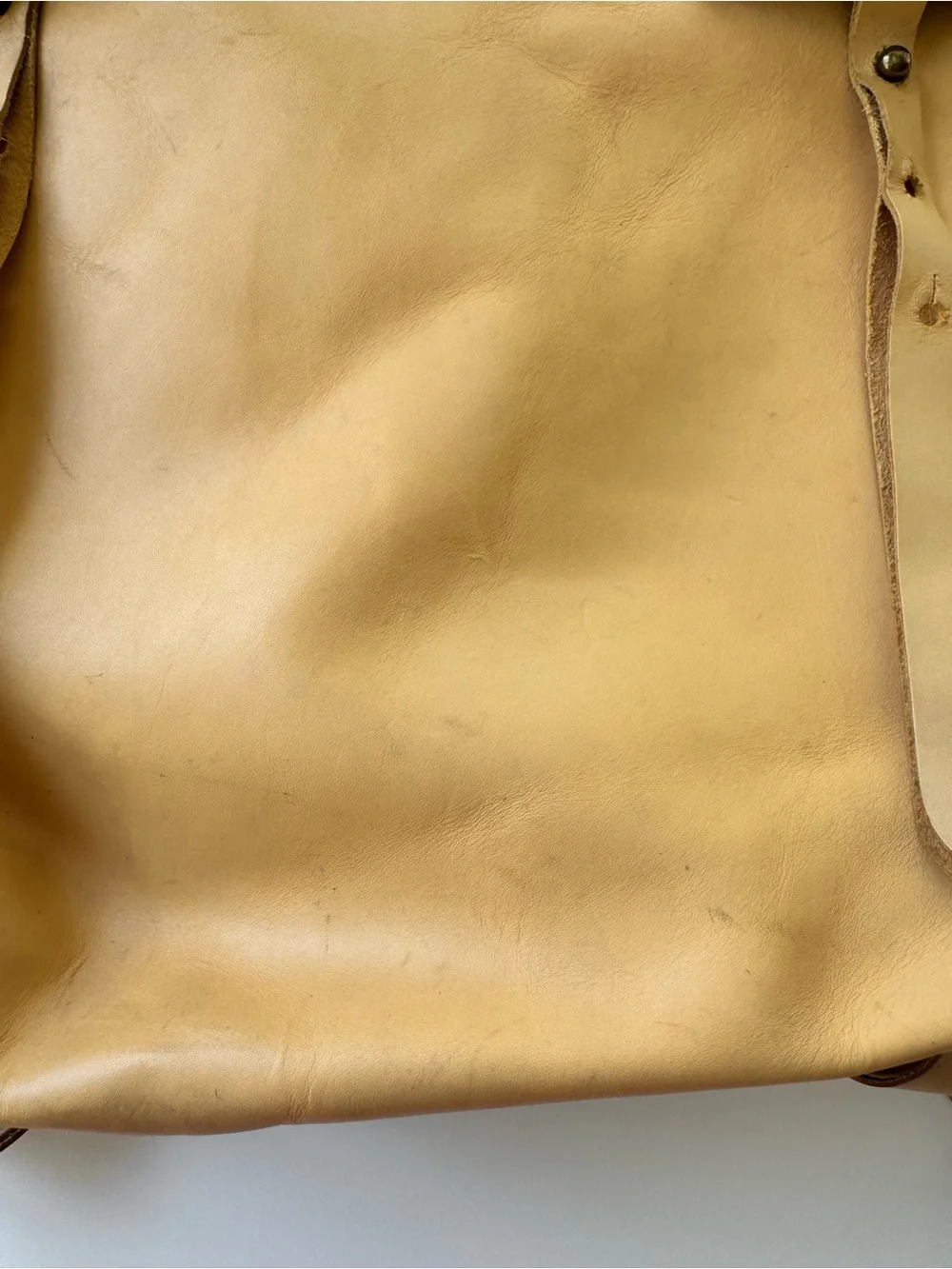 Eileen Fisher Tan Leather Roll-Top Backpack - Minimal Bag